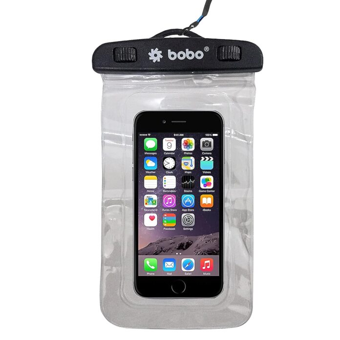 BOBO Universal Waterproof Pouch (XL 2021 Model) Cellphone Dry Bag Case for iPhone, Samsung, Pixel, Mi, Moto up to 7.0 inch – Transparent (Pack of 1)