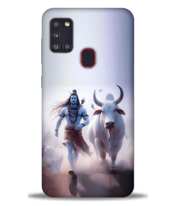 TrishArt Premium Lord ''MAHADEV'' Printed Hard Mobile Back Cover & Case for Samsung Galaxy A21s, Designer | Protective & Premium Cover & Case