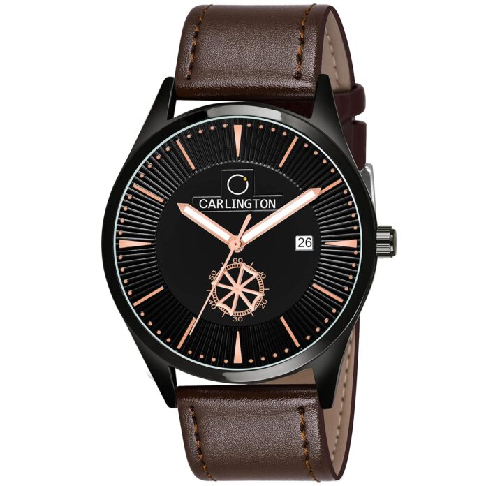 Carlington Analog Watches for Men with Leather Strap - CT 1020