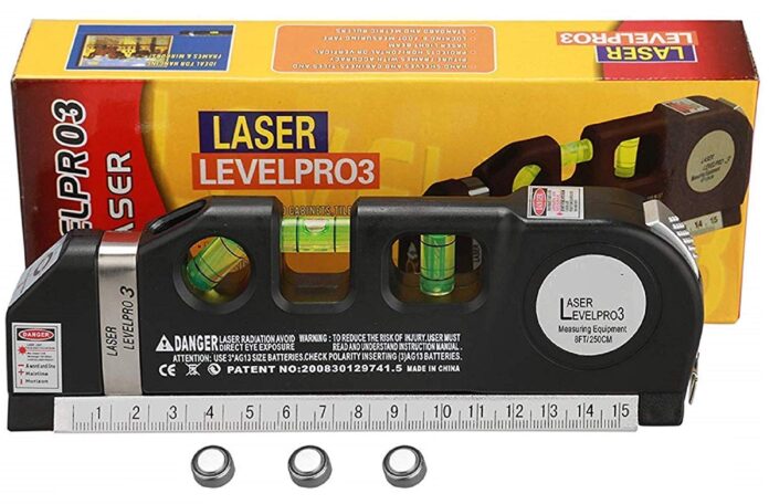 BESTDI 03 NEW01 Level Laser Plastic Horizon Vertical Measure Tape Aligner Bubbles Ruler Multifunction Leveler Tool