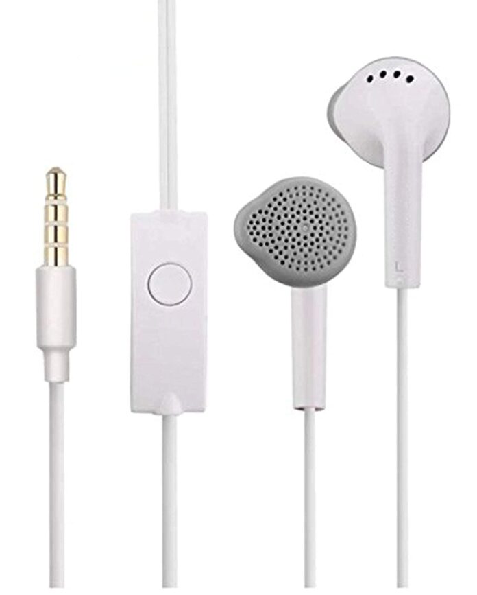 D2Q Wired Original Galaxy In Ear Earphones for All Samsung Smartphones with Mic | Pure Bass Sound | One Button Multi-Function Remote | Comfort fit | 6 Months Warranty (White)