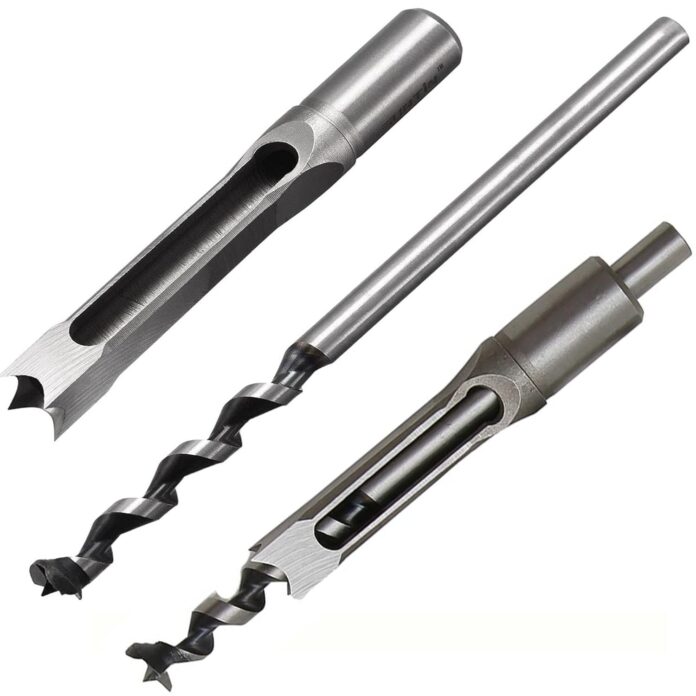 DIY Crafts 9.5mm, Square Hole Drill Bit, Steel Woodworking Mortiser Hardness Sharp Durable Mortising Chisel Set for Wood Mortising Chisel Bit Auger Spur Cutter Woodworking Carpentry Drilling Tool (1)