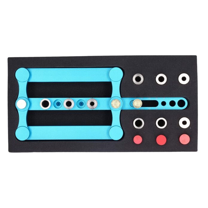EXCLUZO Wood Dowel Hole Drilling Guide, Accurate Woodworking Positioner DIY Woodworking Drilling Tool for Furniture Factory for 17-60mm / 0.7-2.4in Wooden Board