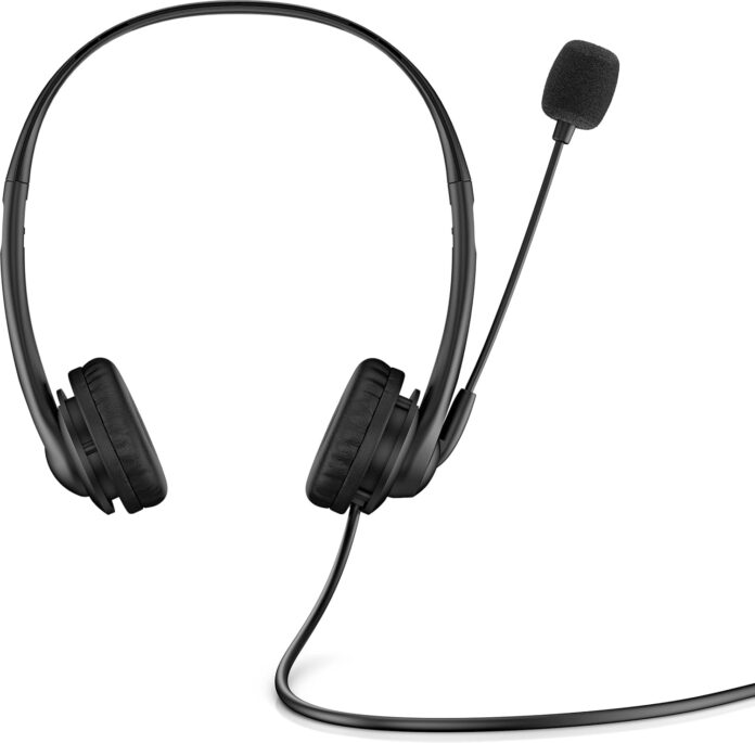 Hp Stereo 3.5Mm G2 Wired Over Ear Headphones with Vegan Leather Earcups, with Mic, Volume Control and Mute Button (428H6Aa, Black)