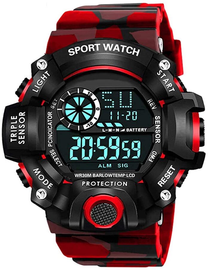 SELLORIA Digital Sports Multi Functional Black Dial Watch for Mens Boys kids