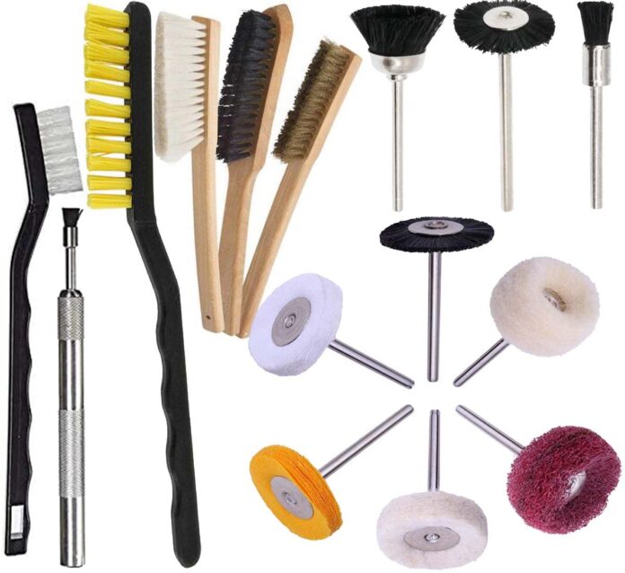 DIY Crafts Abrasive Wheel Buffing,Polishing Bristle Brushes Different Shapes Polishing, Wood,Nylon,Metal,Plastic Cleaning Maintainance For Machines Engines Vehicle Brushes (Pack of 40 Pcs, DIY Crafts)