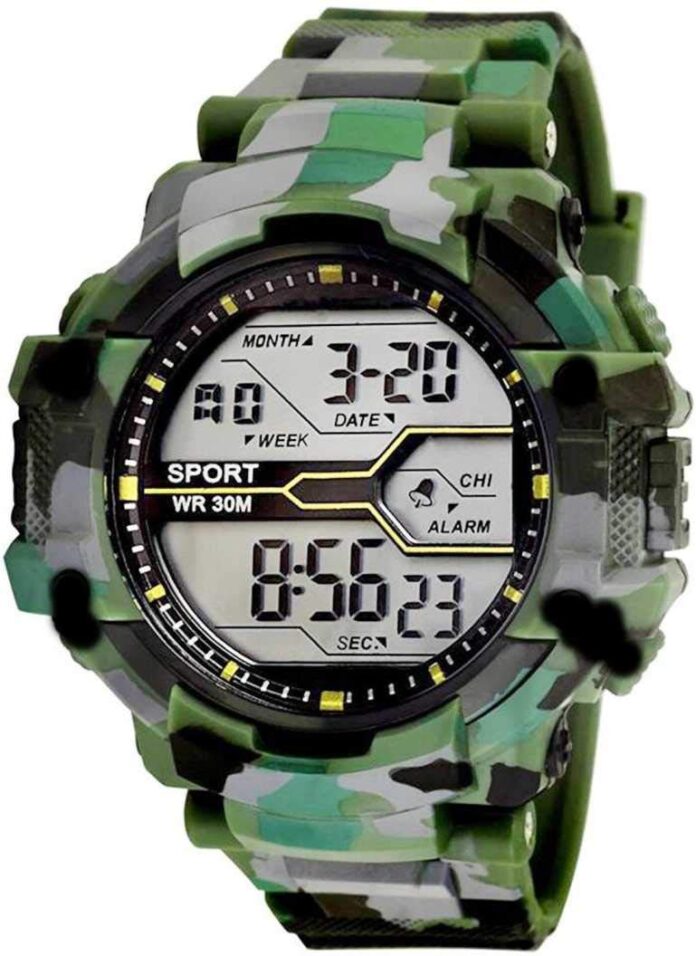 Acnos® Premium Men's 3 Color Army Shockproof Waterproof Digital Sports Watch - Black