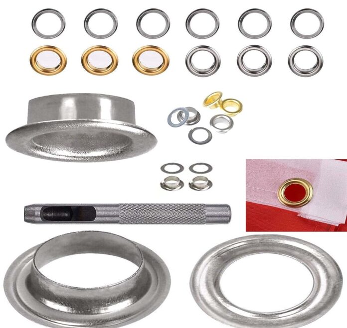DIY Crafts 100 Pcs Mix Sizes Set, Gold, Leather Tool Grommet Installation Setting Tool Kit Set Leather Hole Punch Setting Tool Length: (100 Pcs Mix Sizes Set, Gold)