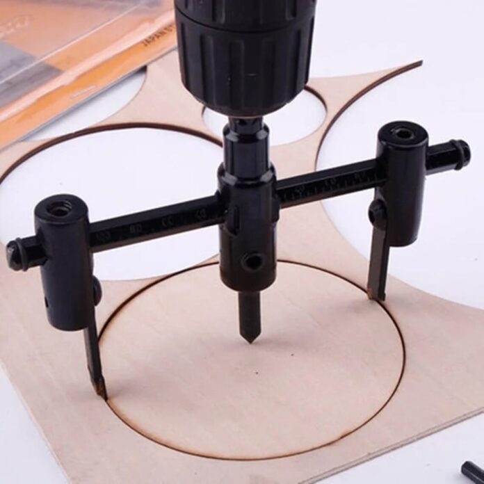 DIY Crafts Adjustable Circle Hole Saw Drill Bit Cutter - Alloy Steel, 30-120mm Cutting Range Metal Wood Circle Cutter Kit Hole Saw Drill Bit 30mm-120mm Adjustable DIY Craft Tool (1)