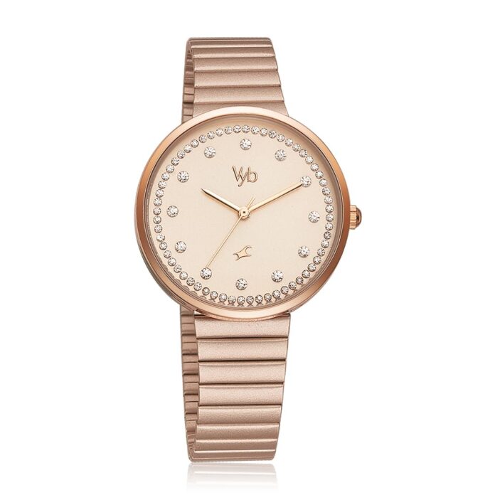 Fastrack Analog Rose Gold Dial Girl's Watch-FV60003WM01W