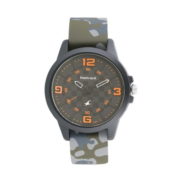 Fastrack Men Trendies Quartz Analog Black Dial Silicone Strap Watch for Guys-NR38048PP01