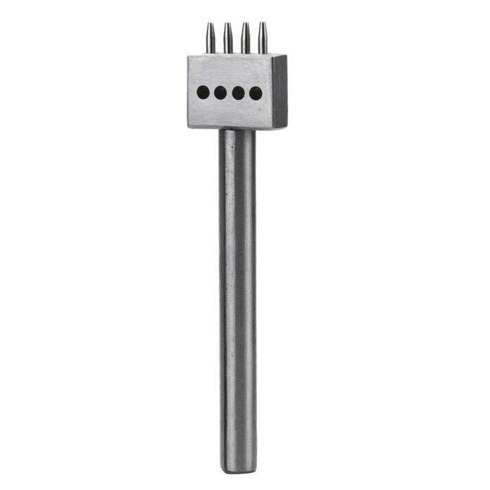 Leather Craft Row Hole Punch Cutter Tool Stitching DIY 6mm Space 4 Prong