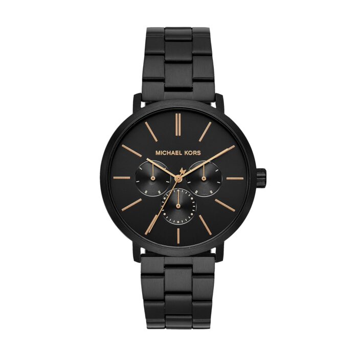 Michael Kors Stainless Steel Analog Black Dial Men's Watch-Mk8703, Band Color:Black