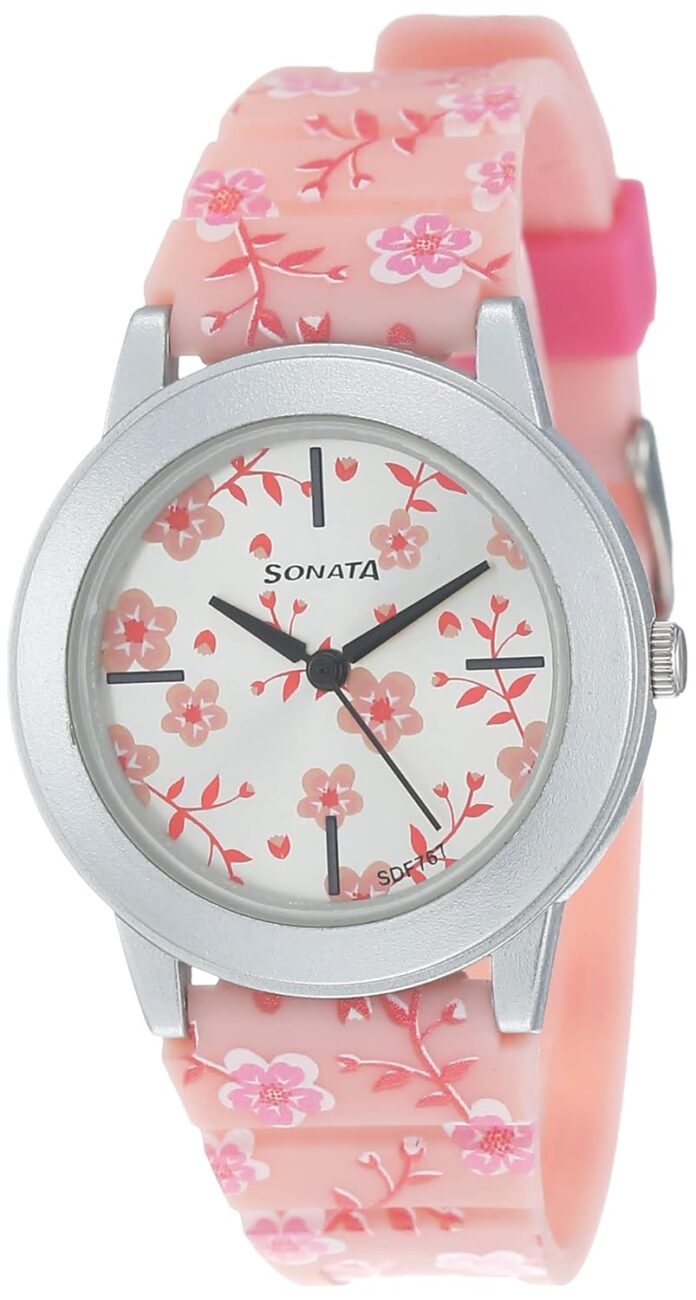 Sonata Sf By Sonata Silver Dial Women Watch With Plastic Strap-NS8992PP05