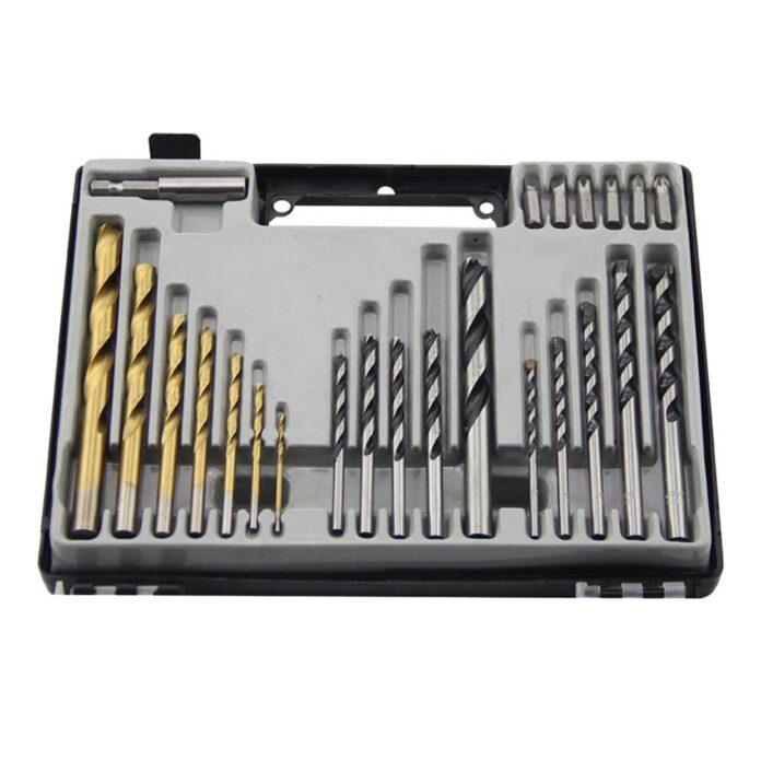 THE STYLE SUTRA 24pcs Combination Twist Drill Set Hole Saw Cutter Power Tools for Woodworking DIY