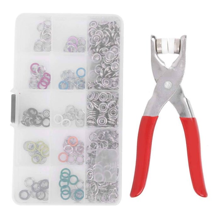 VIHM Premium Snap Buttons, 100 Sets Silver Button Thickened Snap Fasteners Kit Metal Copper Five Claw Buckle Set with Hand Pressure Pliers Tool,Sewing Buttons Set for Clothing Sewing and Crafting