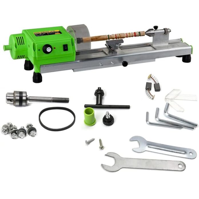 VZ Wood Lathe - 580W Mini Lathe Machine Machining For Table Woodworking Wood Diy Tool Lathe Set Wood Lathe Beads Polisher Machine For Table Woodworking Wood