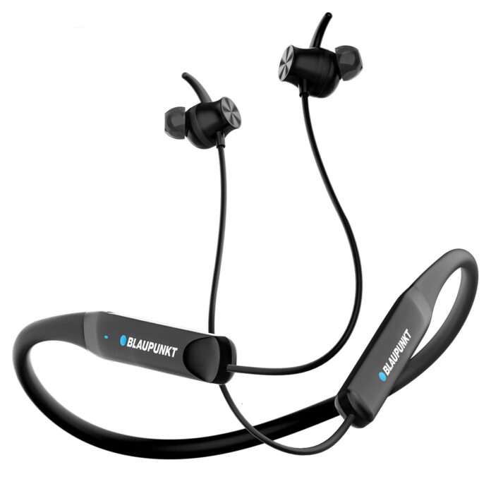 Blaupunkt BE120 Touch Wireless in-Ear Neckband with Touch for On-Off (Volume Control On The Phone) Premium Style, No Need to Charge for & Days, 40 Hrs Playtime (Black)