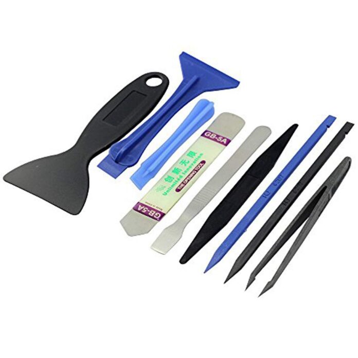 DIY Crafts Professional Safe Opening Pry Tool Repair Kit with Non-Abrasive Nylon Spudgers, Anti-Static Tweezers, Plastic Pry bar, Etc (Design # No 1, Pack Of Pry Opening Kit)