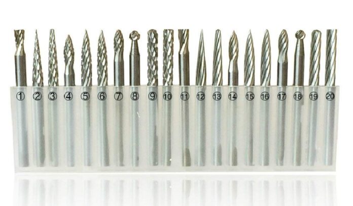 DIY Crafts ® 20pcs 3mm Shank Tungsten Steel Solid Carbide Rotary Files Diamond Burrs Set Fits Dremel Tool for Woodworking Drilling Carving Engraving