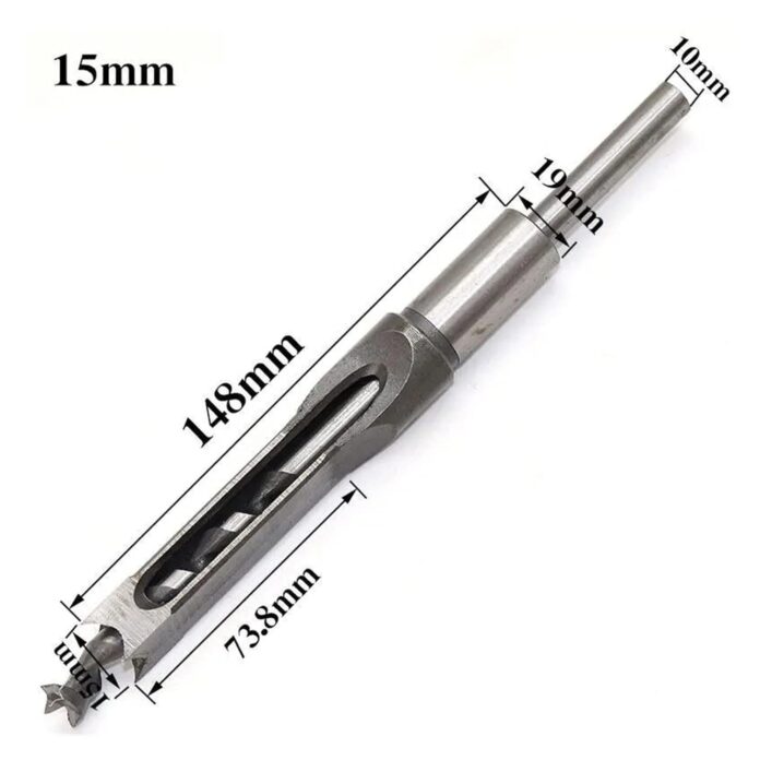 LIUYI HSS Square Hole Drill Woodworking Drill Auger Tenon Drill Set DIY Furniture Square Woodworking Drill (Color : 15mm, Quantity : 1pc)