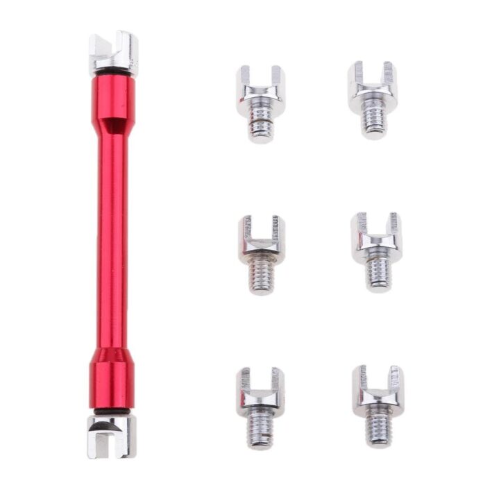 LOOM TREE® Motorcycle Wheel Spoke Wrench Set Handle Repair Tool 5.4mm-6.8mm Red