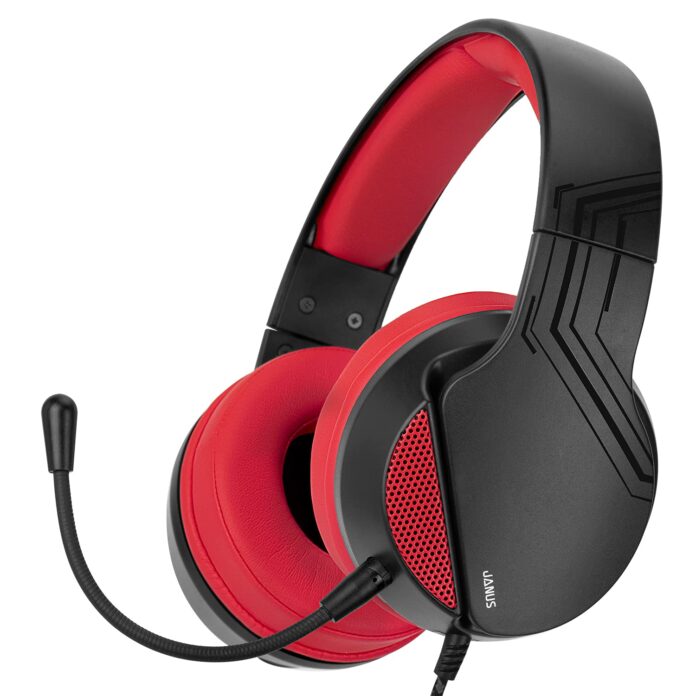 Nitho Janus Gaming Headset with Microphone, Over-Ear Stereo Headphones for Xbox Series X|S, Xbox One, PS5, PS4, Nintendo Switch, PC, Mobile, 3.5 mm Audio Jack, 40 mm Drivers - Red