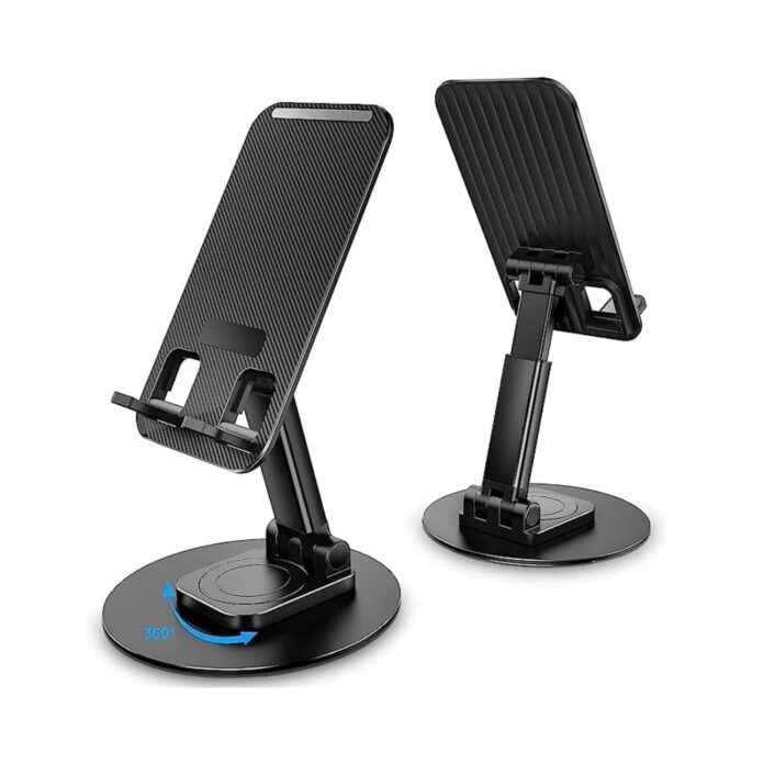 Prolet Mobile Stand Holder for Desk Sturdy,Anti-Slip,Height Angle Adjustable Mobile Holder Cellphone Holder Compatible with iPhone,Samsung Galaxy,Vivo, Oppo All Mobile Phones (Black)