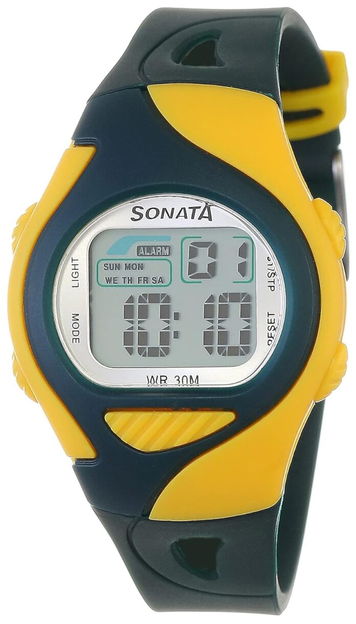 SF Digital Grey Dial Plastic Strap Unisex Watch-NS87011PP04