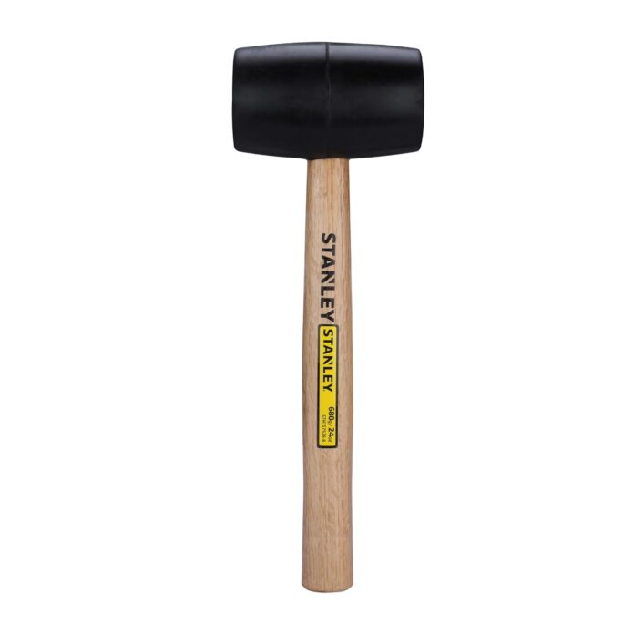 STANLEY STHT57528-8 Rubber Mallet for Masonry, Woodwork, Fittings for Home, DIY, Mechanic, Industrial & Professional Use, 680 gm, YELLOW & BLACK