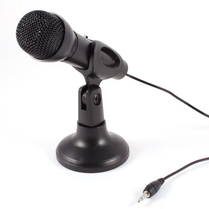 Technotech Omnidirectional 3.5mm Microphone with Stand for Laptop, PC - (Black)