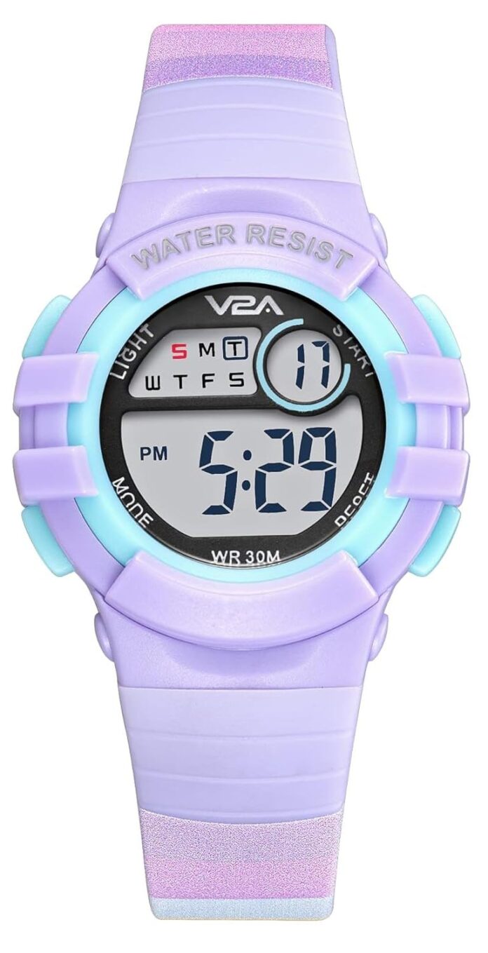 V2A Girls Kids Watch - Gifts for Girls Age 3-10 30 M Waterproof Digital Sports Watches for 3 4 5 6 7 8 Year Old Girls