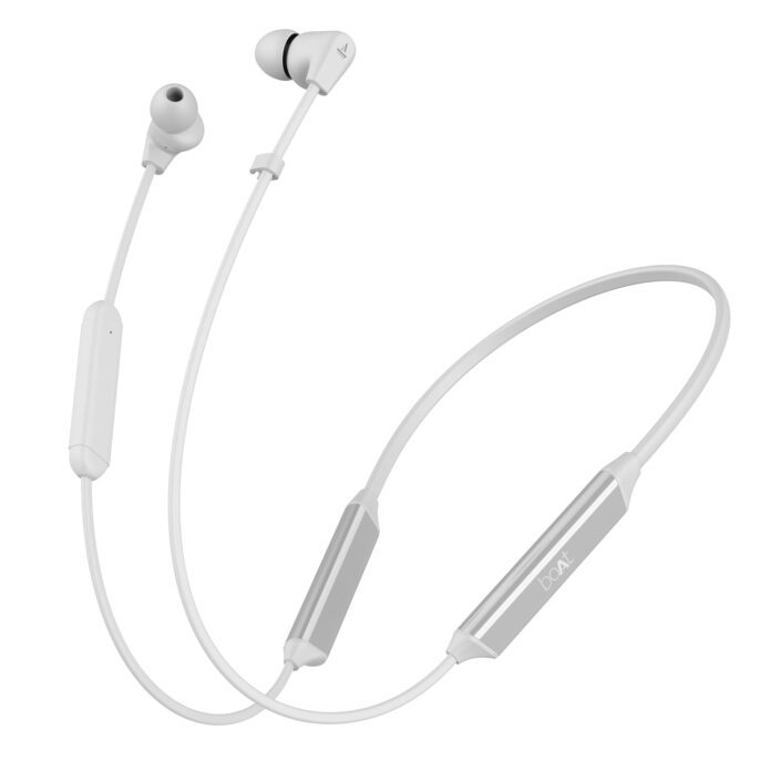 boAt Rockerz Trinity in Ear Earphones with 150H Playtime, Crystal Bionic Sound Powered by HiFi, Signature Sound, Beast™ Mode, ENx™ Tech, ASAP™ Charge, IPX5, Dual Pairing(Kutch White)