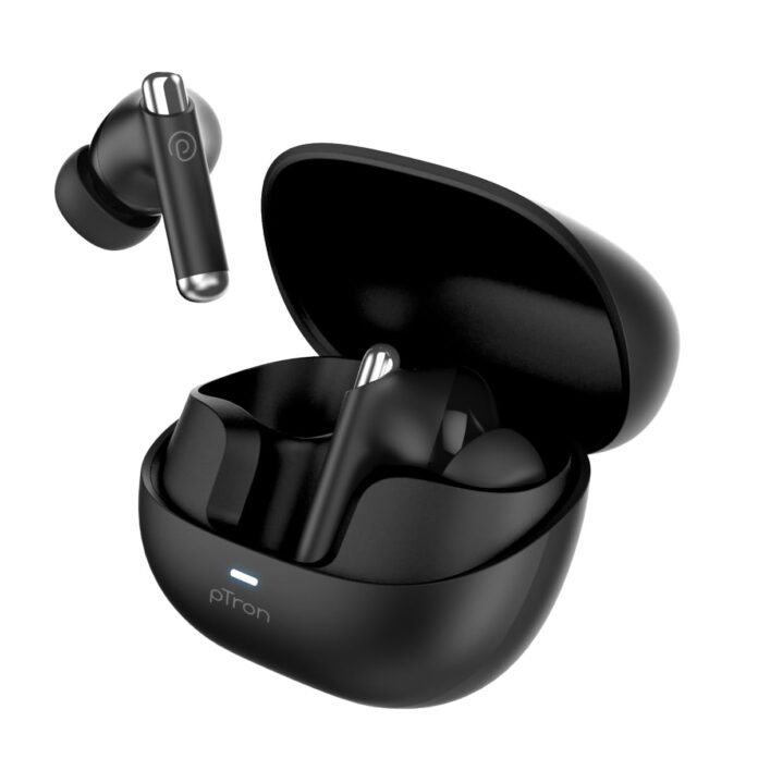 pTron Newly Launched Zenbuds Evo X5 34dB ANC TWS Earbuds, Transparency Mode, 4 Mic ENC Calls, 45H Playtime, 40ms Low-Latency, in-Ear Bluetooth 5.3 Wireless Headphones & Type-C Charging (Black)