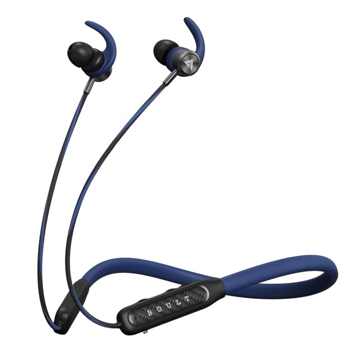 Boult Audio RCharge Wireless in Ear Bluetooth Earphones with ENC Mic, 30H Playtime, 50ms Low Latency Gaming Mode, Dual Pairing, Type-C Fast Charging (10Min=12Hrs), 10mm Bass Drivers Neckband (Blue)