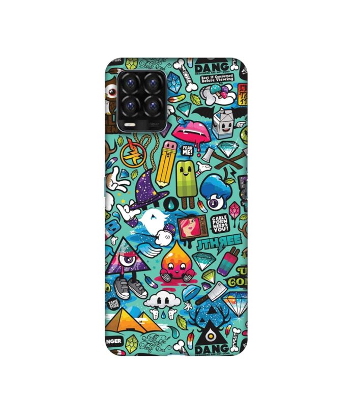 Casotec Plastic Crazy Design 3D Printed Hard Back Case Cover for Realme 8/8 Pro, Multicolor