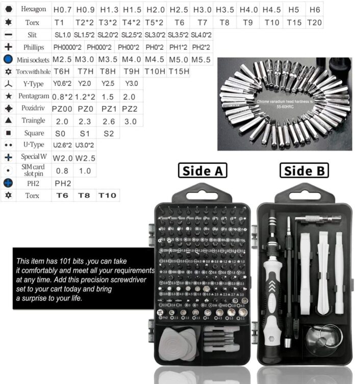 EBOFAB Precision Screwdriver Sets 115 in 1 Handy DIY Tools for Men, Repair Tools Kit to Fixing Phone Laptop PC Watches Glasses, Small Screwdriver Kit with Case, Christmas Dad Gifts