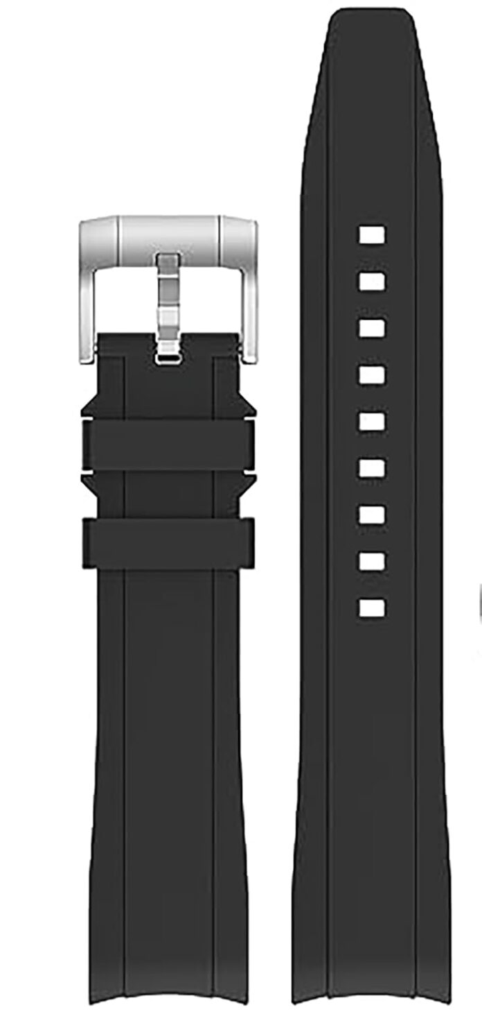 EWATCH ACCESSORIES 20mm Silicone Rubber Black Watch Band Strap fits Moonwatch & many more - Premium Replacement Band Strap