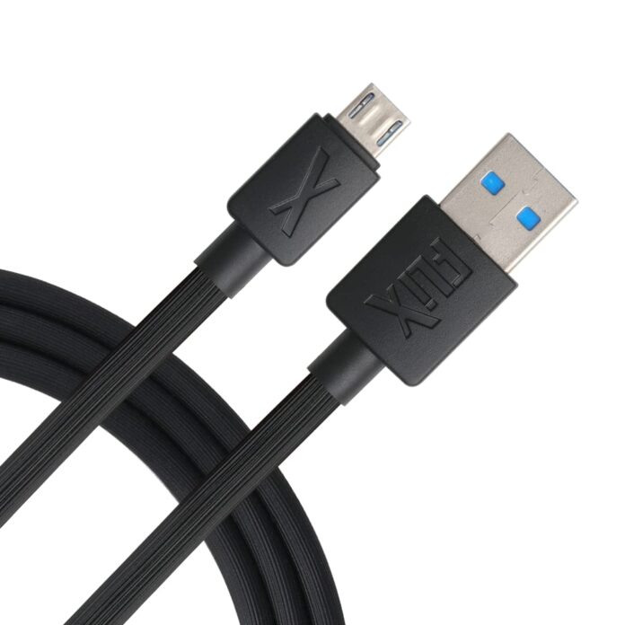 FLiX (Beetel USB to Micro USB PVC Data Sync & 2A Fast Charging Cable, Made in India, 480Mbps Data Sync, Solid Cable, 1 Meter Long USB Cable for Micro USB Devices (Black)(XCD-M11)