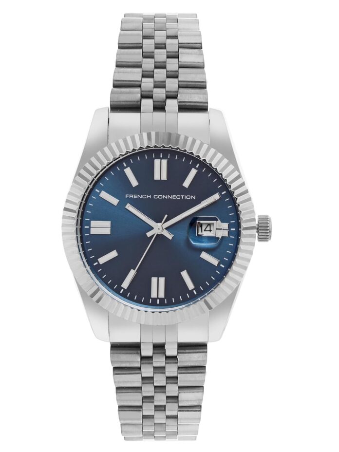 French Connection Stainless Steel Spring-Summer 2023 Analog Dark Blue Dial Men's Watch-Fcp41Um