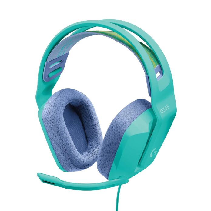 Logitech G335 Wired Gaming Headset, with Microphone, 3.5mm Audio Jack, Comfortable Memory Foam Earpads, Lightweight, Compatible with PC, PlayStation, Xbox, Nintendo Switch - Mint