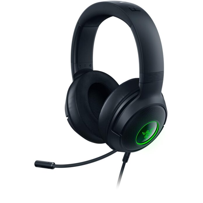 Razer Kraken V3 X - Ultra Light Comfort Triforce 40mm Drivers -7.1 Surround Sound - Hyperclear Cardioid Mic Powered Chroma RGB Wired USB Gaming Headset -RZ04-03750300-R3M1