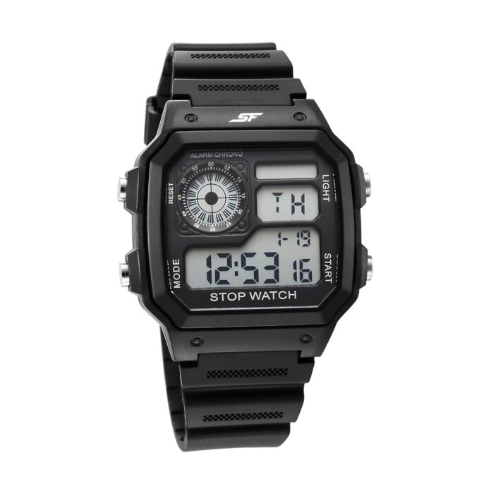 SF Hexa Digital Dial Unisex Watch with Polyurethane Strap-77123PP01