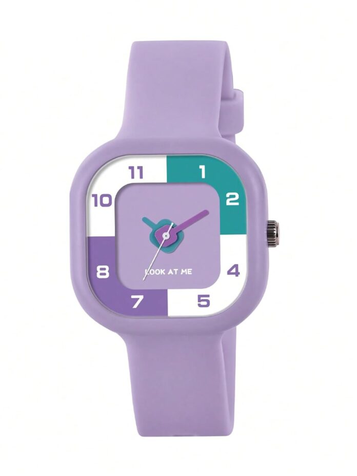 Shocknshop Square Analouge Wrist Watch for Kids Girls & Boys | School Watch | Unbreakable Silicone Strap |Best Birthday Gift | Best Return Gift | Perfect for 3-12 Years -W329