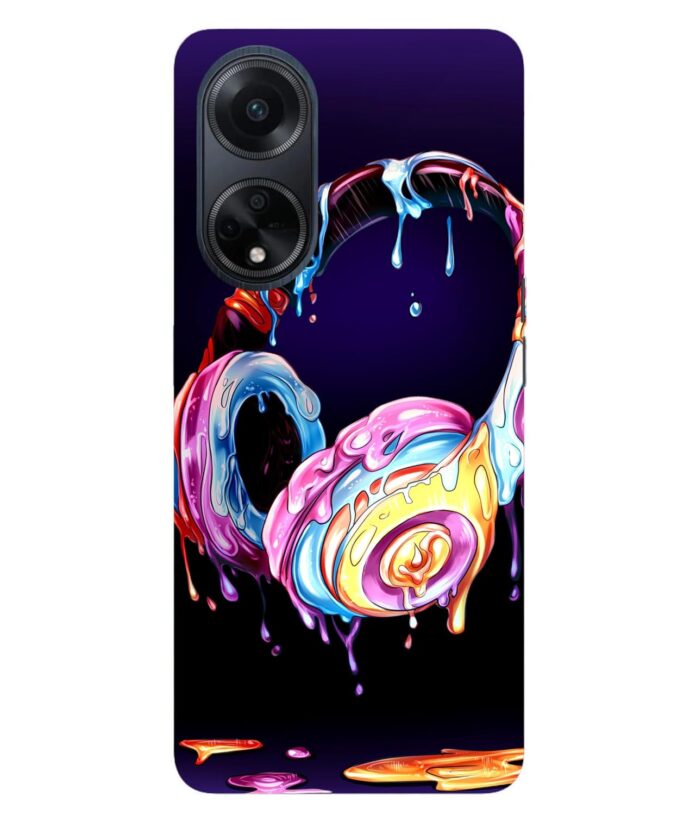 TrishArt Premium ''Headphone''' Printed Hard Mobile Back Cover & Case for Oppo F23 5G, Designer | Protective & Premium Cover & Case