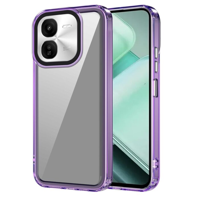 amazon basics Back Case Cover for iQOO Z9x 5G | Compatible for iQOO Z9x 5G Back Case Cover | Case Cover with Camera Protection | (TPU + PC | Translucent Purple)