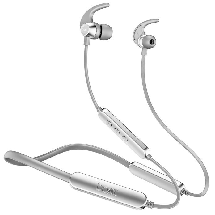 boAt Rockerz 255 Pro+, 60HRS Battery, Fast Charge, IPX7, Dual Pairing, Low Latency, Magnetic Earbuds, Bluetooth Neckband, Wireless with Mic Earphones (Moon White)