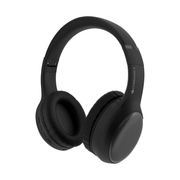 ZEBRONICS Thunder Max Bluetooth Over Ear Headphone with 120*Hrs Playback, 3 EQ Modes, 40mm Bass Driver, Fast Charging, ENC, Gaming Mode, Dual Pairing, BT v5.4, AUX, Metallic Finish (Black)