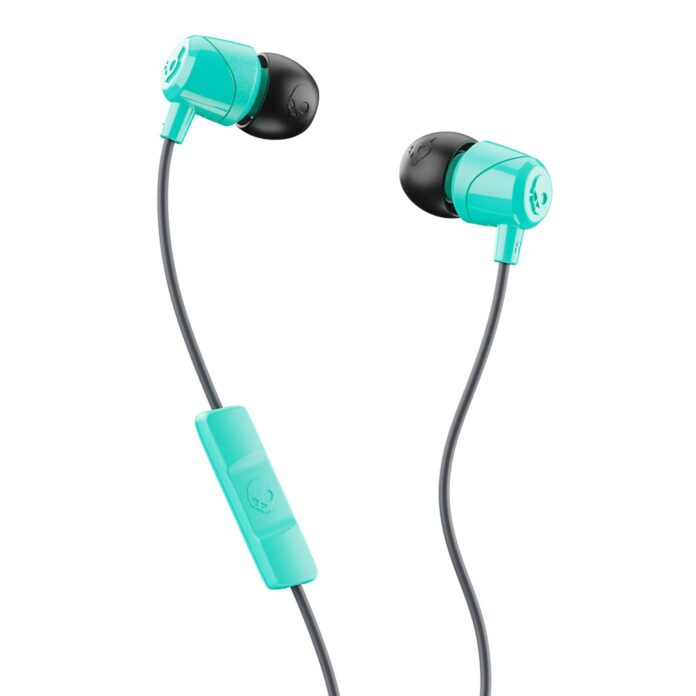 Skullcandy Jib In-Ear Wired Earbuds, Microphone, Works with Bluetooth Devices and Computers -Gray Miami