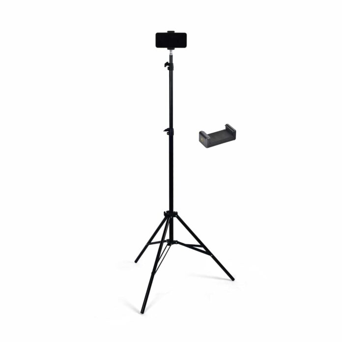 Amazon Basics 7 Feet Tripod Stand with Mobile Phone Holder, Suitable for Mobiles, Lights, Reflectors and Cameras